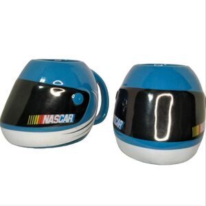 Two 2 Nascar Racing Helmet Cups Mugs  Blue 2003